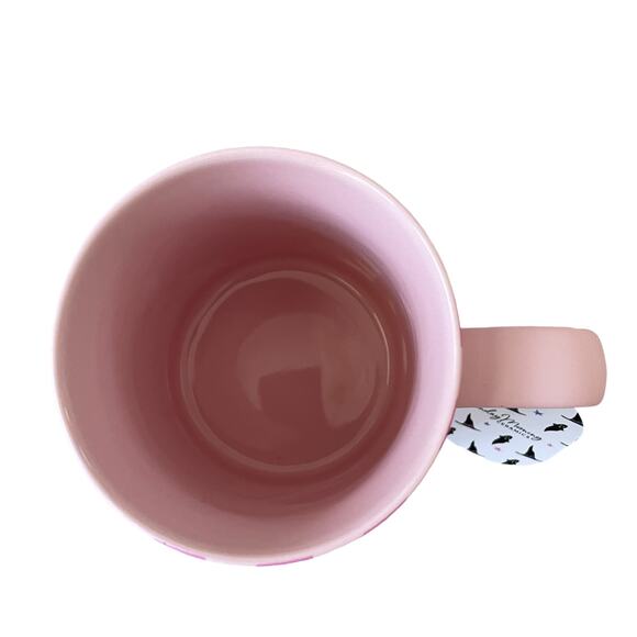 HALLOWEEN SOFT TOUCH COFFEE MUG HOT PINK CHECKERED BATS - BATTY & BEWITCHING NEW - Picture 5 of 12